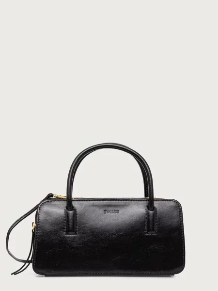 Pollini geantă crossbody pentru femei din piele negru