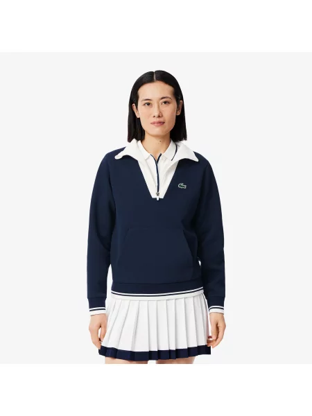 Lacoste Bluza Tennis Heritage Uv Protect niebieska