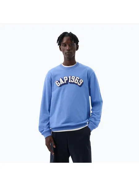 Hanorac pentru bărbați GAP Logo Crewneck cabana blue albastru