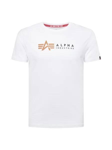 ALPHA INDUSTRIES Tricou / negru / maro coniac alb