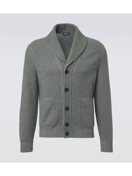 Kardigan Zegna wełniany zielony