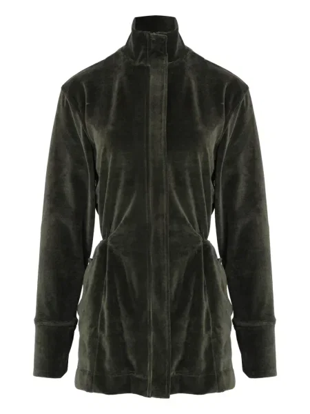 Palton Lygia & Nanny din velur verde