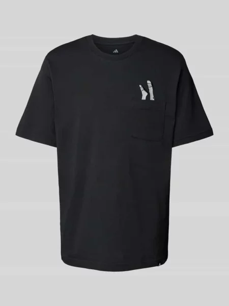 T-shirt z kieszenią na piersi czarna