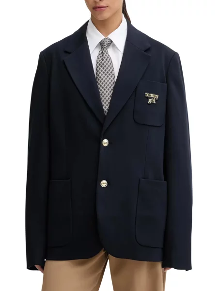 Tommy Jeans Długa Marynarka blau niebieska