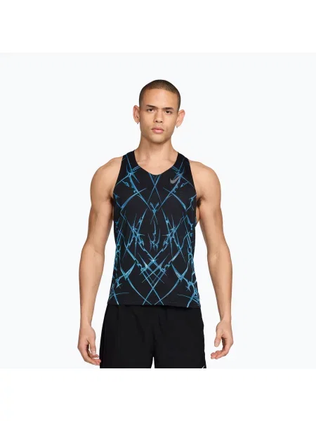 Tricou de alergare pentru bărbați Nike AeroSwift black/white alb