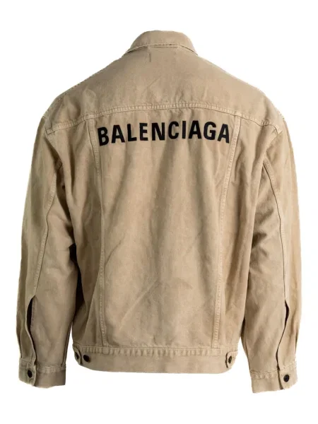 Geacă de blugi Balenciaga cu imagine maro