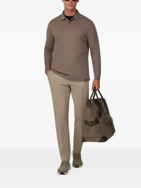 Tricou polo Boggi Milano din jerseu maro