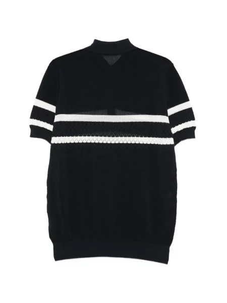 Tricou polo Hosio cu dungi albastru