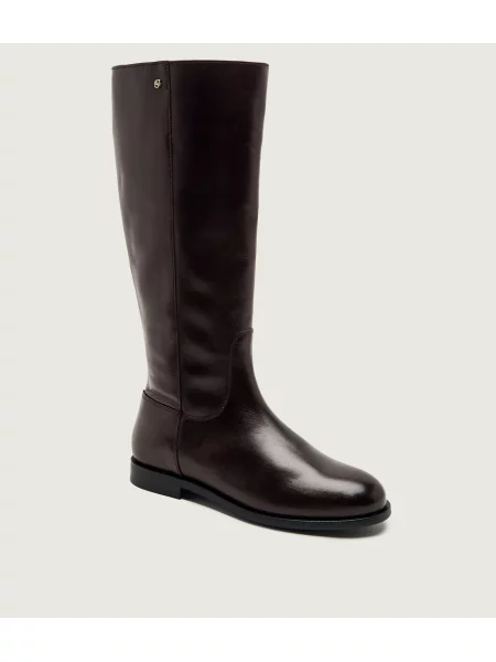 BOSS BLACK De piele cizme de echitație Lycia negru