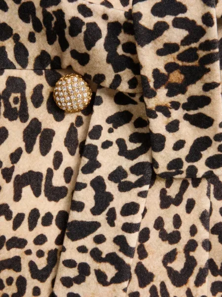 Palton Valentino Garavani cu imagine cu model leopard maro