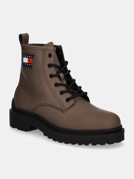 Trapery Tommy Jeans brązowe