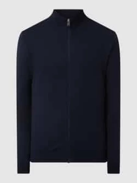 Kurtka z dzianiny o kroju regular fit z czystej bawełny model ‘BERG’ Selected Homme granatowa