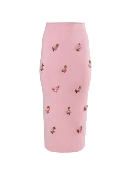 Fustă midi Carolina Herrera cu model floral roz
