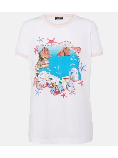 Tricou Dolce&gabbana cu imagine din jerseu alb