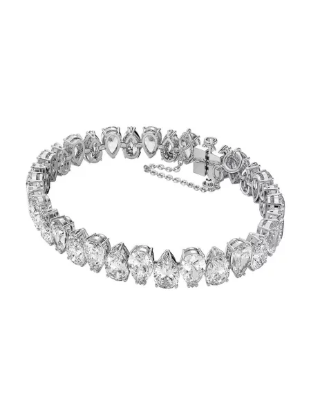 Swarovski Akcesoria Kobieta Szary ONE SIZE Bransoletka z Kryształami w Kształcie Kropli biała