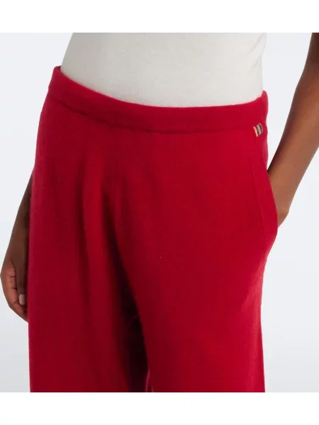 Pantaloni Extreme Cashmere din cașmir roșu