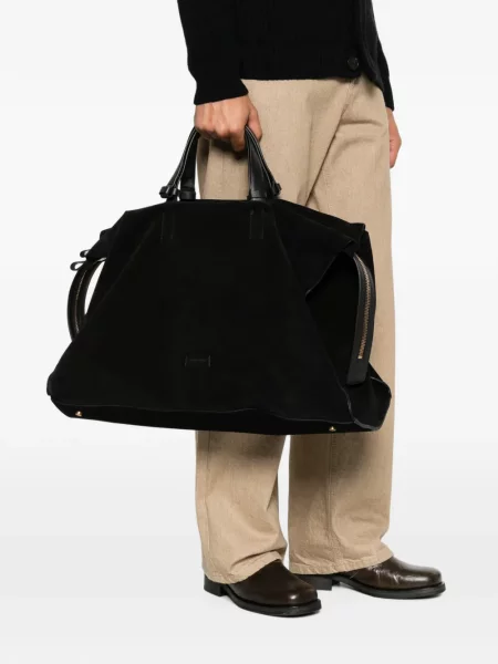 Valiză Giorgio Armani din piele de căprioară negru