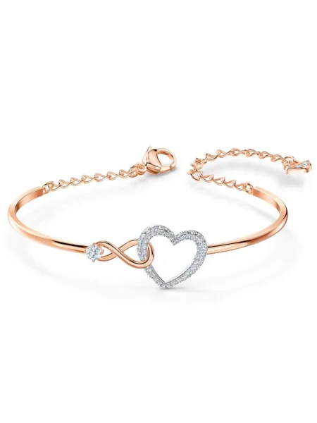 Swarovski Karkötő Infinity arany / ezüst rózsaszín