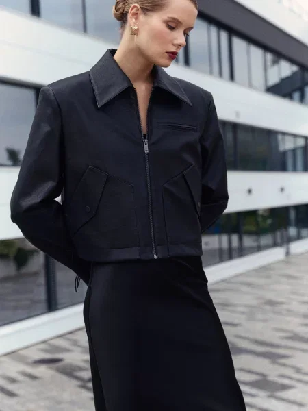 Шкіряна куртка Gepur поліуретан чорний