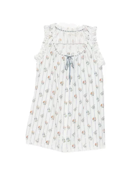 Rochie mini Dôen cu model floral cu imagine alb