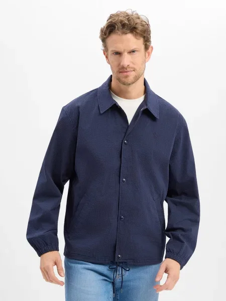 Polo Ralph Lauren Kurtka Mężczyźni niebieski jednolity L granatowa