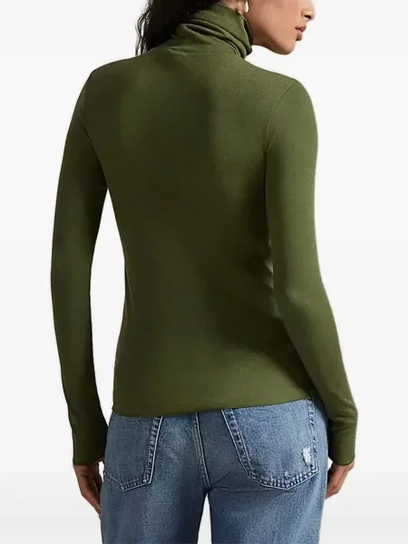 Pletený dlouhý top Polo Ralph Lauren s výšivkou modrý