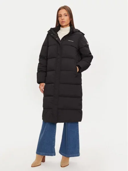 Džínová bunda Guess s kapucí černá