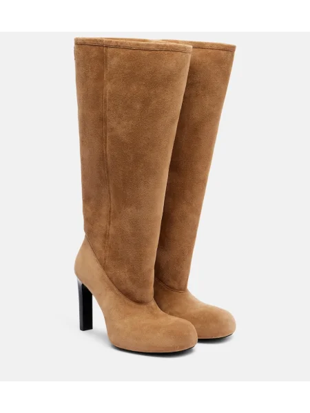 Cizme Balenciaga din piele de căprioară maro