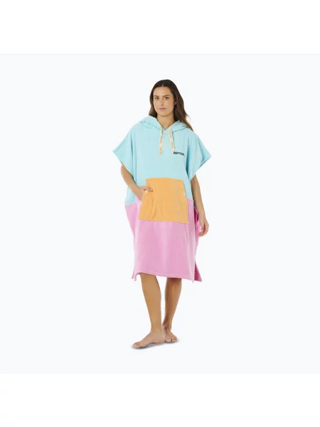 Poncho pentru femei Rip Curl Premium Surf Hooded Towel light sea blue albastru