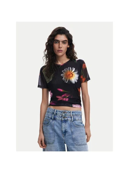 Desigual T-shirt Des Moines Regular Fit crna