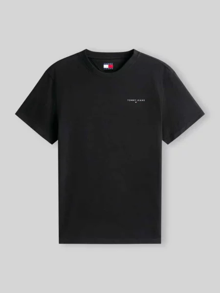 T-shirt o kroju slim fit z czystej bawełny Tommy Hilfiger czarna