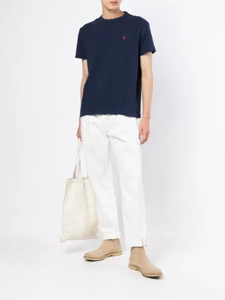 Siuvinėtas marškinėliai Polo Ralph Lauren mėlyna