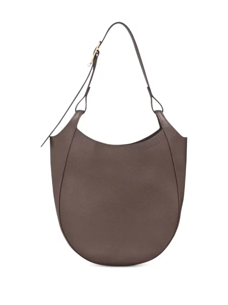 Torebka hobo Longchamp skórzana brązowa
