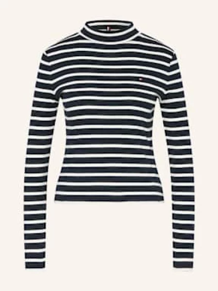 Tommy Hilfiger Tričko S Dlouhým Rukávem bílá/ tmavě modrá bílé