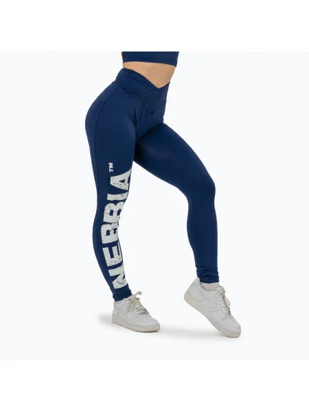Női edző leggings NEBBIA Glute Check High Waisted sötétkék. Méret: L sötétkék