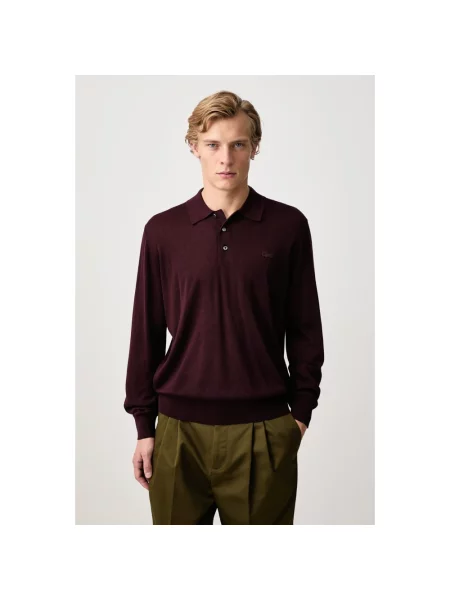 Sweter Lacoste z kaszmiru czerwony