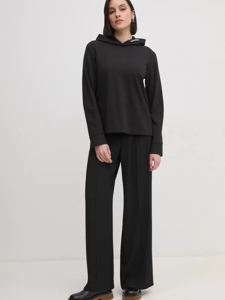 Pulover Calvin Klein Jeans s kapuco črna