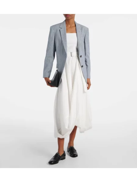 Rochie midi Brunello Cucinelli până la genunchi de costum alb