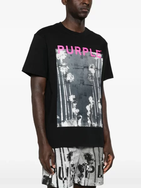 Графичен тениска Purple Brand с принт черно