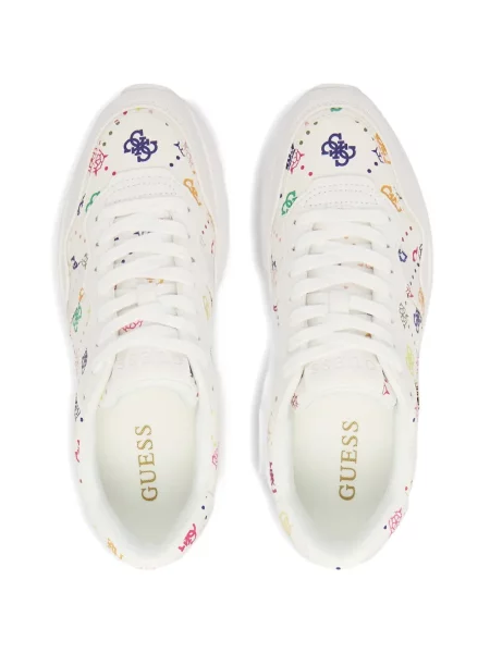 Sneakerși Guess cu imagine alb
