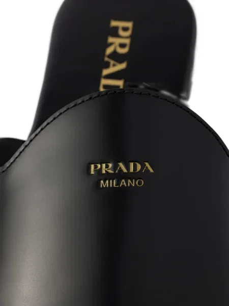 Papuci tip mules Prada din piele negru