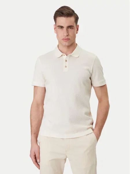 Koszulka polo z krótką listwą guzikową model ‘Roni’ Joop! Collection beżowa