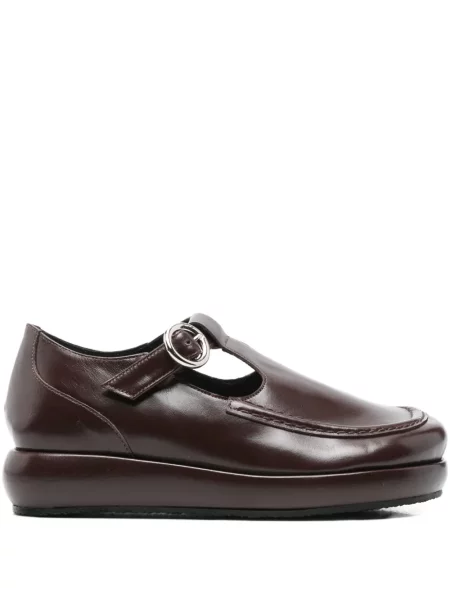 Pantofi loafer Nicole Saldaña cu cataramă maro