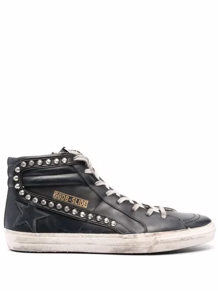 Sneakerși Golden Goose Slide zdrențuiți negru