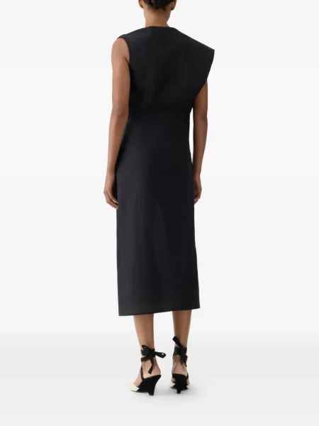Rochie midi Jacquemus drapată până la genunchi de costum negru