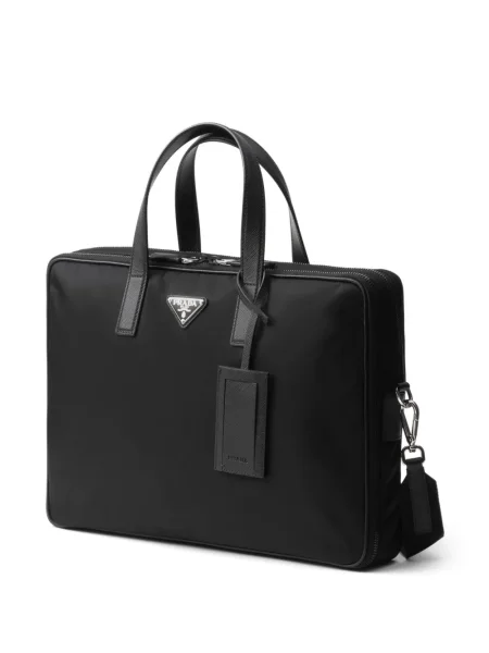 Geantă pentru laptop Prada cu autograf negru