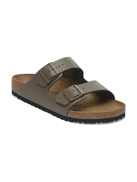 Кожаные шлепанцы Birkenstock зеленые