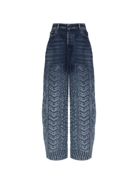 Blugi Diesel tricotate cu imagine albastru