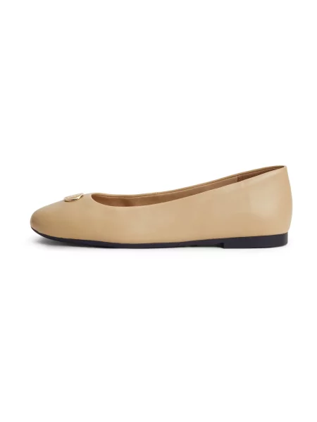 Baleríny Tommy Hilfiger Th Plate béžová