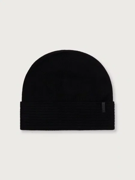BOSS Green căciulă de bărbați cu lână Termix_Beanie negru